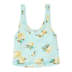 Aritzia Talula mint floral crop top